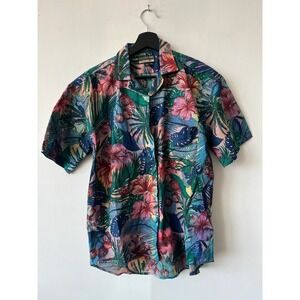 Vintage Keaton Chase Shirt Mens Medium Multicolor Floral Hawaiian Camp Button Up